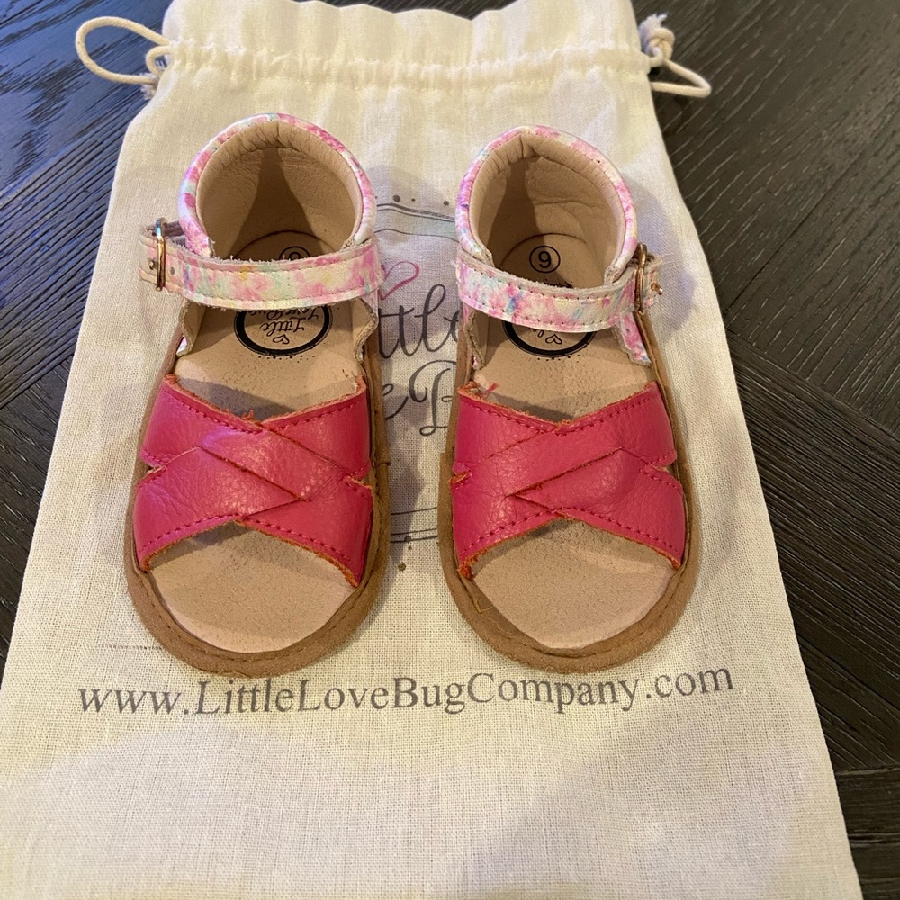 SOLD Little Love Bug Tie Die Sandals